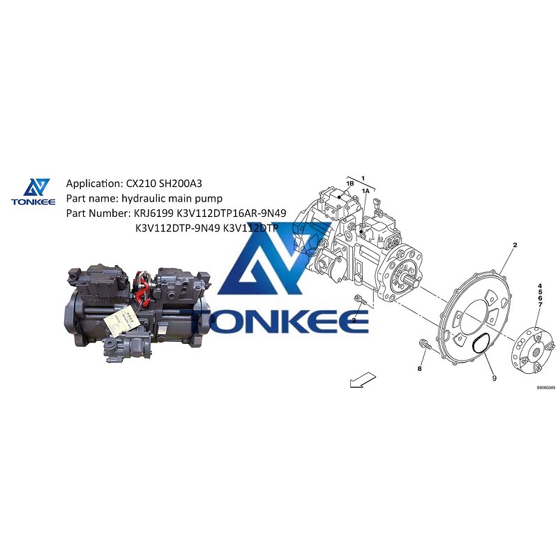 brand new Excavator Parts KRJ6199 K3V112DTP16AR-9N49 hydraulic pump KRJ6917 CX210 CX230 hydraulic pump | PartsEdic®