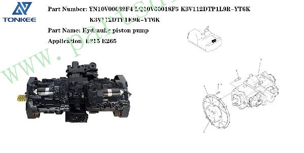 YN10V00039F4 LQ10V00018F5 K3V112DTP1L9R-YT6K hydraulic piston pump assy E215 E265 hydraulic main pump