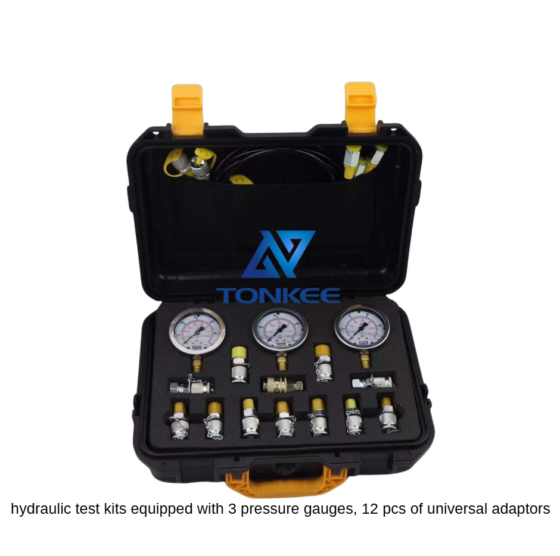 hydraulic test kits equipped with 3 pressure gauges 12 pcs of universal adaptors